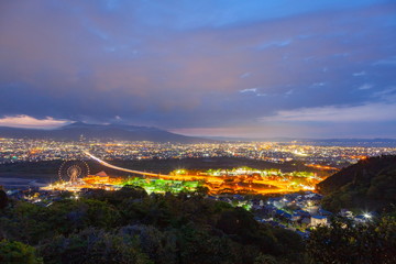 夜明けの風景、静岡県富士市岩淵にて