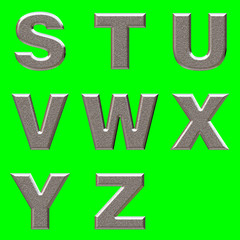 Hammered metal letters illustration - part 3