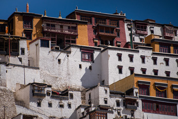 Fototapeta na wymiar Thiksey temple monastery in Leh-Ladakh, India
