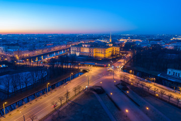 Fototapeta premium Saint Petersburg. Russia. Mikhailovsky castle at night. Night Petersburg. Excursions to the Mikhailovsky Castle. Guide to St. Petersburg. Traveling in Russia. Russian architecture. Russian Federation