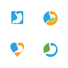 set of stomach care icon designs concept vector