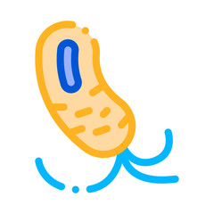 Obraz premium Microscopic Bacterium With Tails Vector Sign Icon Thin Line. Medicine Biohazard Bacterium Linear Pictogram. Microbe Type Infection Biology Microorganism Contour Illustration