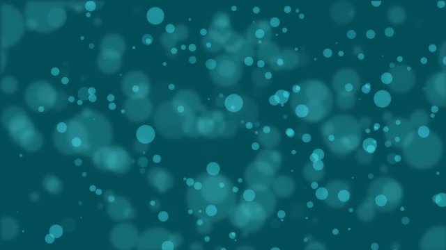 Dark green blue underwater animation with floating bubble particles.