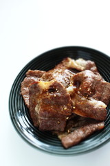 Japanese food,  ground ginger and soy sauce pork