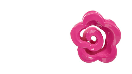 Plastic pink hair clip. Female accessory. Isolated
