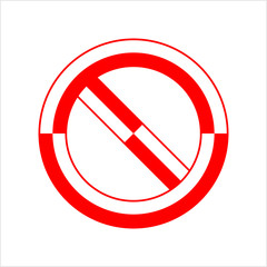 Red Empty Ban Sign, Red Blank Forbidden Sign, No Sign, Not Allowed Blank Sign