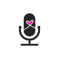 podcast logo with magenta amor
