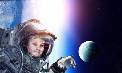 Exploring outer space. Mixed media