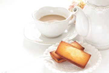 Homemade rectangle cake on dish for gourmet dessert