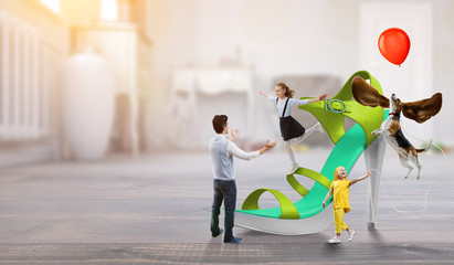 Our mini family world. Mixed media