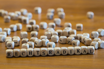 Holzbuchstaben Rechtsradikal