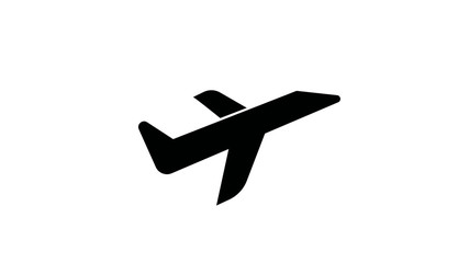  Plane icon solid illustration, pictogram isolated on white