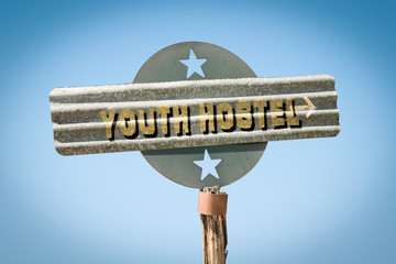 Street Sign to Youth Hostel