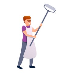 Man paint wall icon. Cartoon of man paint wall vector icon for web design isolated on white background