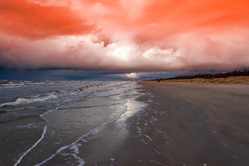 Stormy clouds over Baltic sea.