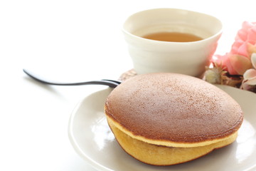Japanese confectionery, Dorayaki  wagashi on dish