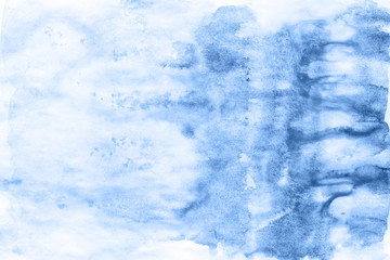abstract watercolor macro texture background. aquarelle texture in classic blue trendy color. Color of the year 2020.