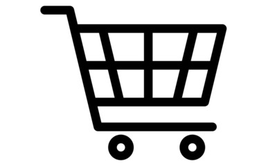 Shopping cart icon. Perfect for e-commerce, vector graphic with editable lines.