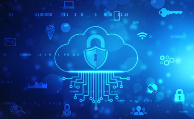 Obraz premium 2d illustration of Cloud computing, Cloud Computing Concept, Cloud computing technology internet concept background