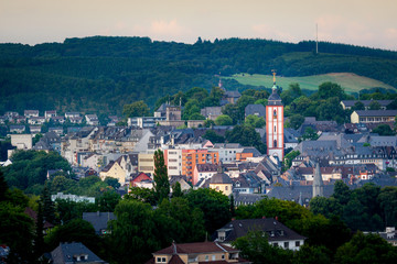 Cityscape of Siegen city in the Siegerland area