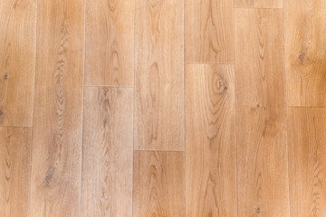 Wooden planks pattern imitation on vinyl flooring, fragment, top view