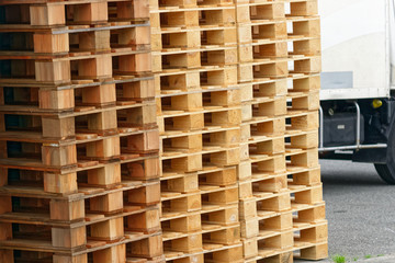 Sight with wooden pallets stacked