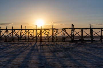 Urmia Salt Sunset Lake Jetty Iran