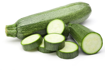 Zucchini (cucumber) isolated on white with clipping path.