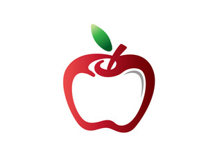 natural red apple logo design inspiration