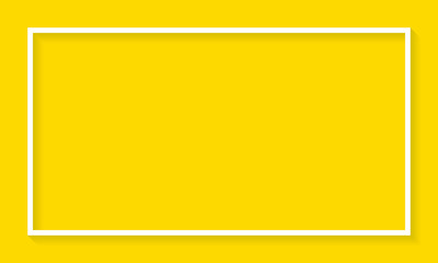 Vector illustration of white outlined frame isolated on yellow background.