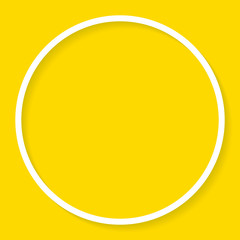 Vector illustration of white outlined frame isolated on yellow background.