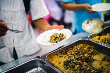 Famine and food shortages, resulting in food donations to help the hungry