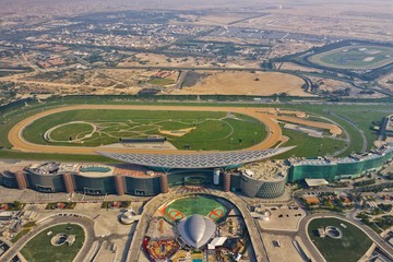 4k photos Dubai Meydan drone Aerial view of United Arab Emirates, UAE