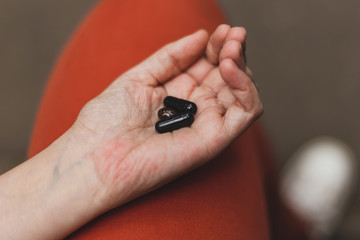 Woman hand holding pharmaceutical prescription