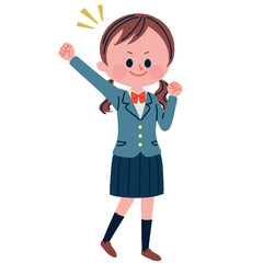 はりきる女子学生のイラスト