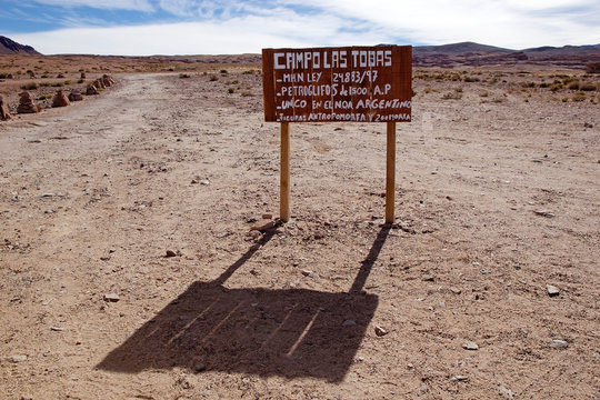 Campo Las Tobas a site with rock art in which the engravings were made on the ground, Argentina