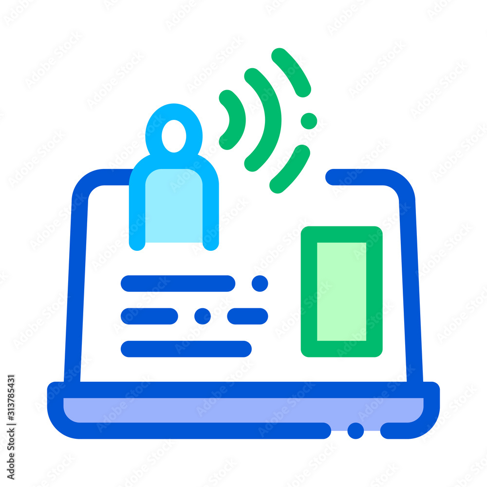 Poster artificial personal assistant vector sign icon thin line. artificial intelligence internet online su