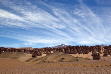 Landscape with amazing sky in the Puna de Atacama, Argentina