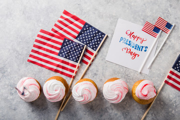 Word Happy Presidents day, February 17. Patriotic Baking Supply Cup Cake Holders for holiday and...
