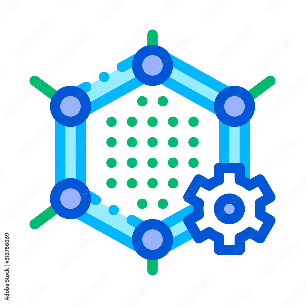Poster artificial graphene technology vector sign icon thin line. artificial intelligence graphene technolo