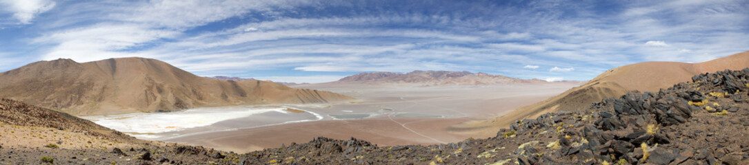 Fototapeta na wymiar Scenic viewpoint at Laguna Grande at the Puna de Atacama, Argentina