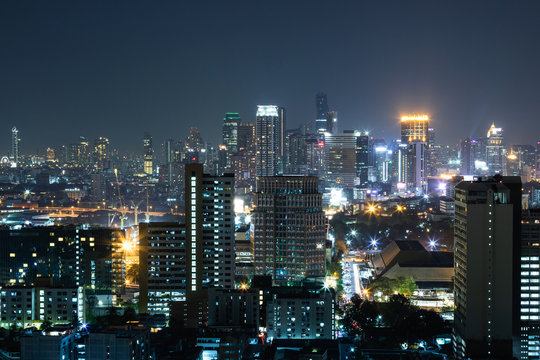 Modern Bangkok city at night