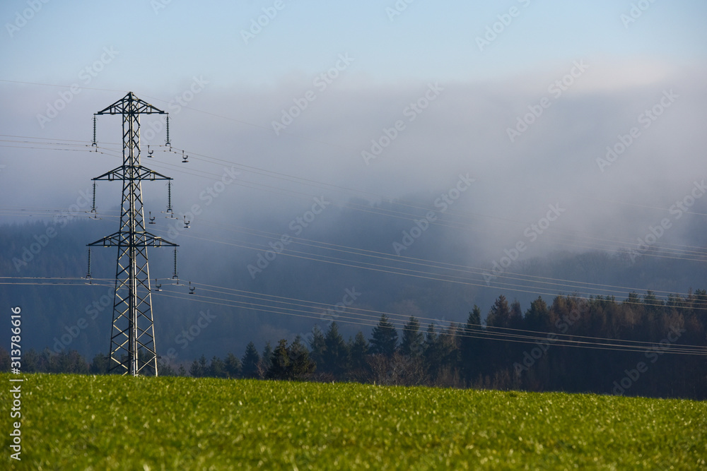 Poster environnement energie electricité tension coupure hiver