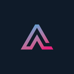 Initial letter AA minimalist art logo. creative minimal logo icon design. elegant Logo template vector creative business. - VECTOR