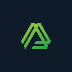 Initial letter AA or A M minimalist art logo. creative minimal logo icon design. elegant Logo template vector creative business. - VECTOR