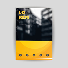 Black and Brown Modern Style Flyer or Cover Design for Your Business with Blurred Urban Theme - Applicable for Business Reports, Presentations, Placards, Posters