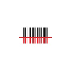 Sample bar code,product label with scan. Vector icon template