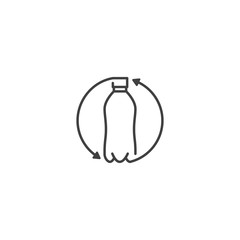 Recycle plastic bottle. Vector icon template
