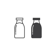 milk bottle. Vector icon template