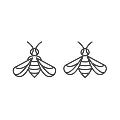 Honey bee line. Vector logo icon template